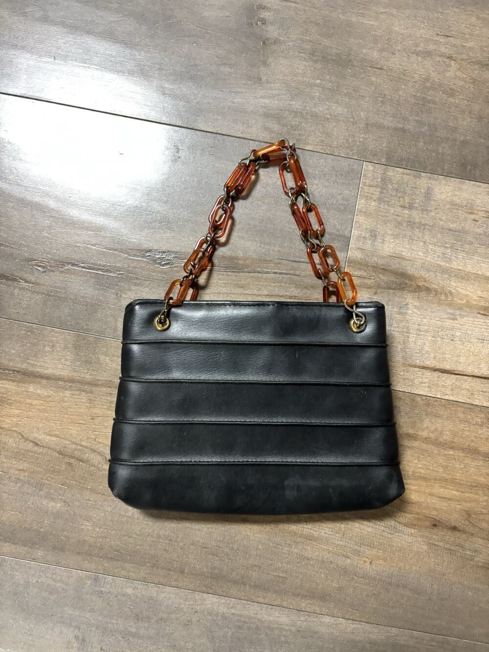 Julius Resnick - JR, 60’s Vintage Black Purse Purse W/ Resin Handles